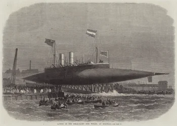 Stapellauf der Dampfyacht Ross Winans in Millwall